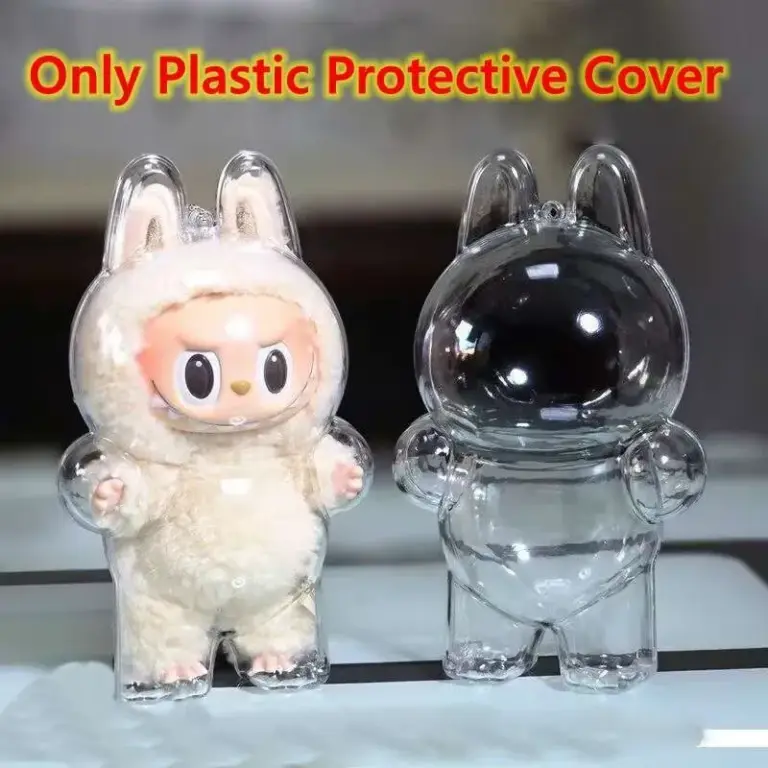 Protective Display Case For The Monsters Labubu Plush Keychain Clear Plastic Cover