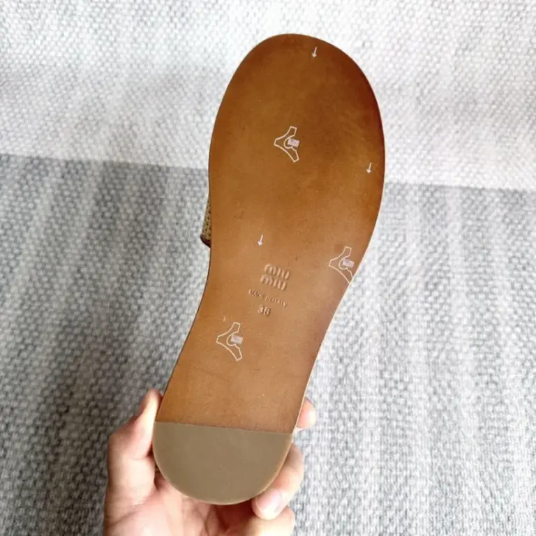 Womens Canvas and Leather Slides